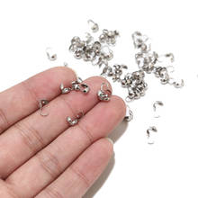 100pcs Stainless Steel 4*8.8mm Side Clamp On Bead Tip Covered Ball Chain Connectors End Caps Crimps For DIY Jewelry Making 2024 - buy cheap