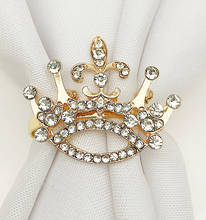 Anel de guardanapo europeu de 10 gêmeos, anel de guardanapo em forma de coroa, fivela de diamante, casamento, anel de pano ocidental, decoração de mesa 2024 - compre barato