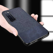 iKrsses Luxury PU Simple Cloth Hard Backshell Silicon Soft Border Case For Huawei Nova 7 Pro Nova 7 SE Case All-inclusive Cover 2024 - buy cheap