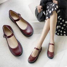 YMECHIC Vintage Rome Student Shallow Mary Jane Shoes Low Chunky Heels Black Brown Wine Red Low Heel Pumps Large Size Shoe Spring 2024 - buy cheap