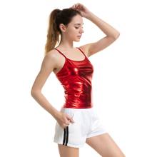 Women Camisole Leotard Shiny Metallic Singer Top Dj Costumes Cheerleading Clothes Hip-hop Clothes Ladies Jazz Dance Stage Girls 2024 - compre barato