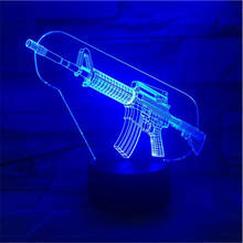 3d Illusion Lamp Rifle Toys Creative Night Light Home Room  Decoration Bedside Table Lamp Gifts for Friends Kids Boys Birthday 2024 - buy cheap