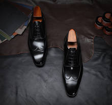 Hanmce/мужские свадебные модельные туфли; Высококачественные мужские оксфорды из натуральной кожи с квадратным носком 2024 - купить недорого