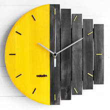 Yellow Slient Xylophone Wooden Wall Clock Modern Design Vintage Rustic Shabby Clock Quiet Art Watch Home Decoration 2024 - buy cheap