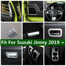 Kit de reajuste Interior mate para portavasos de agua, lámparas de lectura de techo, pilar A, embellecedor de cubierta de cinturón de seguridad para Suzuki Jimny 2019 2020 2024 - compra barato