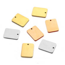 5PCS/lot  Stainless Steel Custom Blank Square Plate Charms For Jewelry DIY Makings Necklace Bracelet Pendants 2024 - buy cheap