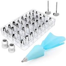 42pcs Cake Decorating Tips Kit Stainless Steel Russian Pastry Nozzles Cake Decorating Tools Piping Tips Set Baking Accessories 2024 - купить недорого