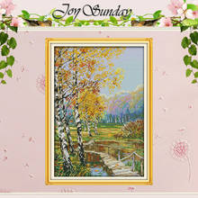 Autumnal Scenery Painting Counted Cross Stitch 11CT 14CT Cross Stitch Set landscape Cross-stitch Kit Embroidery Needlework 2024 - buy cheap