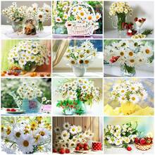 AZQSD Diamond Embroidery Daisy Flowers Diamond Painting landscape Full Square Mosaic Picture Of Rhinestone Home Decoration Gift 2024 - buy cheap