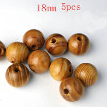 FLTMRH   Pine Natural Round Coffee Wood Spacer Wooden Beads Fit for Bracelet Necklace DIY Jewelry Making Ball Wholsale 2024 - buy cheap
