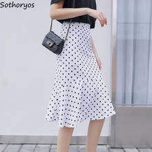 Skirts Women Elegant All-match Ulzzang Streetwear Female Spring Summer 2020 New Chic High-waist Chiffon Simple Dot Womens Skirt 2024 - buy cheap