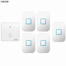 CACAZI Wireless Doorbell Waterproof 300M Remote CR2032 Battery 1 Transmitter 5 Receiver US EU UK Plug Smart Home Ring Bell Chime 2024 - buy cheap