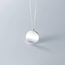 100% 925 Sterling Silver Concave Frosted Round Pendant Necklace Rolo Chain Women Girls Daughter Fashion Jewelry Gift 2024 - buy cheap