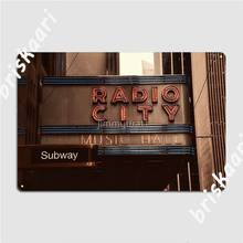 Radio City Music Hall-carteles de Metal para Club, cocina, diseño de placas, carteles de estaño 2024 - compra barato