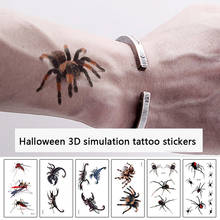 3D Spider Tatoo Scorpion Temporary Tattoo Stickers For Halloween Fake Tattoo Body Art Tatuajes Joke Tatouage Temporaire 2024 - buy cheap