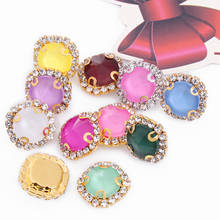 10/12mm Round Shape Crafts Gems  Sew On Rhinestones New Clothing Ornaments Colorful Glass Crystal Buttons DIY Crafts Stone 2024 - buy cheap