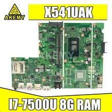 Akemy  For Asus X541UA X541UAK X541UVK X541UJ X541UV X541U F541U R541U Motherboard laptop Motherboard W/ 8GB RAM SR2ZV I7-7500U 2024 - buy cheap