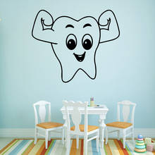 Крепкие зубы виниловые наклейки на стену Декор на стену для детской комнаты украшение на стену настенные наклейки на стену фрески 2024 - купить недорого