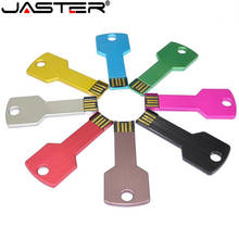 JASTER Custom Logo USB Pen Flash Drive 4GB 8GB 16GB 32GB 64GB 128GB Metal Pendrive Memory Stick Key Shape 2024 - buy cheap