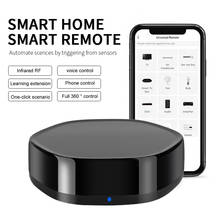 Controle remoto universal para tv e dvd, tuya, controle remoto infravermelho por rádio frequência universal para dvd, ac, funciona com amazon alexa e google home 2024 - compre barato