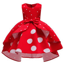 Lzh-vestido retrô de bolinhas para meninas, vestidos infantis de princesa, para festa de natal, 3 a 10 anos 2024 - compre barato