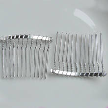 20PCS  Silver Finish 12teeth Plain Metal Hair Combs for Handmade hair jewelry at nickle free and lead free 2024 - buy cheap