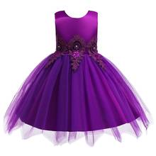 Vestido de princesa infantil bordado, vestidos formais para meninas roupas infantis tutu design costas abertas 6m 2 4 6t 2024 - compre barato