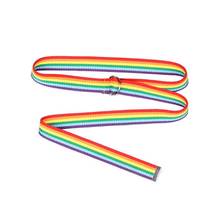 Women Waistband Double Loop D-shaped Rainbow Color Straps Casual Decorative Belt 2024 - buy cheap