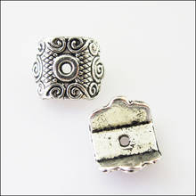 50 Uds. De conectores de plata tibetana, nubes, flores, tapas de cuentas, 8,5x10mm 2024 - compra barato