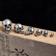 S925 Silver Gothic Jewelry Punk Retro Skull Silver Bead Alternative Fashion Pendant Thai Silver Wholesale 2024 - buy cheap
