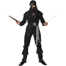 Plus Size Men's Scary Evil Black Pirate Costume Halloween Cool Handsome Cosplay Pirate Costume 2024 - buy cheap