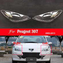 Cubierta de carcasa para faro delantero de coche, tapas de sombra de lámpara brillante para Peugeot 307, 2008, 2009, 2010, 2011, 2012, 2013, cubierta de faro 2024 - compra barato