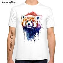 Camiseta de Hip hop para hombre, camisa de manga corta con estampado de Panda Rojo bonito, camiseta informal de cuello redondo para hombre, camiseta Punk de moda de verano 2024 - compra barato