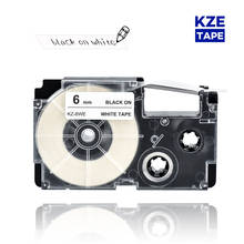 6mm Casio label tape Black on White compatible label tapes XR6WE XR 6WE XR-6WE for KL-60 typewriter KL-60SR KL120 EZ Label Maker 2024 - buy cheap