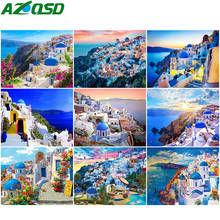 AZQSD DIY Coloring By Numbers Seaside Landscape Handpainted Gift 40x50cm Oil Painting By Numbers Santorini Decor For Home 2024 - buy cheap