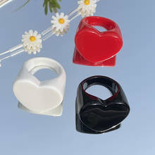 Nuevos anillos de resina de corazón de melocotón de amor para mujer, anillo de color caramelo, accesorios de joyería, resina, accesorios de joyería, colgante diy, hecho a mano, 2024 - compra barato