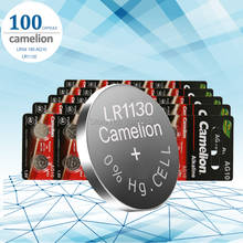 100 unids/lote Camelion 1,5 V AG10 LR1130 alcalina AG10 389 LR54 SR54 SR1130W 189 LR1130 pilas de botón LR 1130 2024 - compra barato