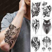 Tatuagem adesiva temporária à prova d'água, tatuagem de escorpião, dragão, arte corporal, braço, maori totem 2024 - compre barato