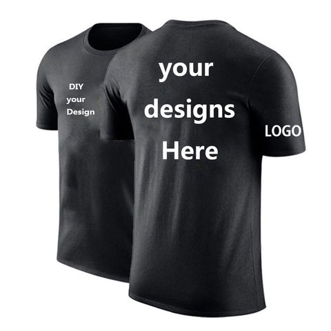 Бренд Размеры 100% хлопок, выборочный Мужская и женская футболка, которая вам нравится фото логотип текст DIY сделать свой собственный дизайн Черная футболка на заказ 2022 - купить недорого