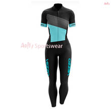 VEZZO Women's Short Sleeved Skinsuit Long Pants Sets 2021 Conjunto Feminino Ciclismo Cycling Jersey Triathlon  Jumpsuit Kits 2024 - buy cheap