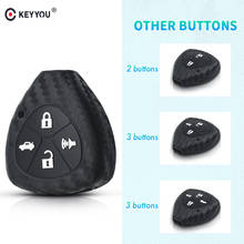 KEYYOU-funda de silicona de fibra de carbono para llave de coche, 20X2/3/4 botones, para Toyota Corolla, Yaris, Tarago, Camry, RAV4, REIZ, Crown, Avalon 2024 - compra barato