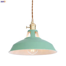 IWHD-lámpara colgante de estilo Edison para decoración Industrial, luz Vintage para dormitorio, comedor, sala de estar, Color verde, accesorios de iluminación 2024 - compra barato