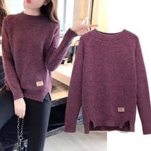 VANGULL, Осенний новый свитер, женские весенние пуловеры, модные повседневные женские свитера с круглым вырезом, теплый вязаный свитер с длинным рукавом 2024 - купить недорого