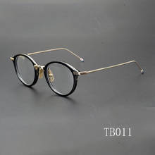 Vintage Round Optical Eyeglasses Frames Thom Brand Designer TB011 Myopia Anti blue Prescription Glasses Men Women With Case 2024 - buy cheap