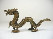 Маленький Китайский медный резной дракон статуя украшения 2024 - купить недорого