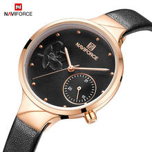NAVIFORCE Brand Luxury Leather Fashion Watches Women Creative Rose Dial Casual Elegant Lady Quartz Wrist Watch Relogio Feminino 2024 - buy cheap