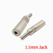 2Pcs Silver Metal 3.5mm Jack Stereo Audio Solder Wire Connector 3.5mm 3Pole Female Socket DIY Audio Video Earphone Cable Adapter 2024 - buy cheap
