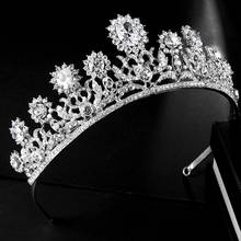 Tiara nupcial de cristal, acessório de cabelo para casamento, coroa de casamento com strass 2024 - compre barato