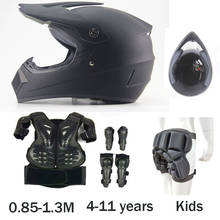 Full Black Child Motocross Body Protect Armor Moto Helmet DH MX MTB Vest armor Knee Elbow Guard 2024 - buy cheap