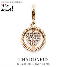 Charms Pendant Rotated Heart Pave 2021 Rose Gold Jewelry Accessories 925 Sterling Silver Fine Jewelry Romantic Gift For Women 2024 - buy cheap